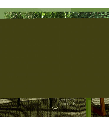 Outsunny Round Garden Table Outdoor Side Table with Steel Frame Grey