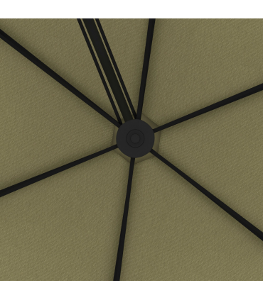 Outsunny 3(m) Cantilever Garden Parasol Umbrella W/ Solar LED and Cover, Beige