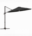 Outsunny 3(m) LED Cantilever Parasol Outdoor with Base Solar Lights Dark Grey