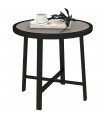 Outsunny 50.5cm Round Garden Table with SPC Tabletop, Grey Wood Effect