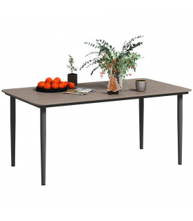 Outsunny Garden Table with Rust Resistant Metal Frame, Dark Grey