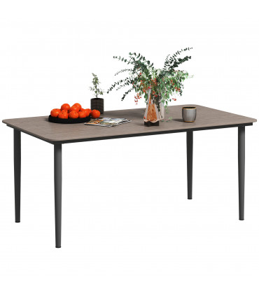 Outsunny Garden Table with Rust Resistant Metal Frame, Dark Grey