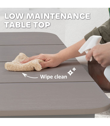 Outsunny Garden Table with Rust Resistant Metal Frame, Dark Grey