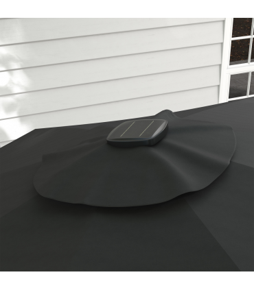 Outsunny 3(m) Solar LED Cantilever Parasol Adjustable Garden Umbrella Dark Grey