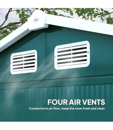 Outsunny 7 x 4ft Upgraded Metal Shed with Lock, Easy to Assemble, Green