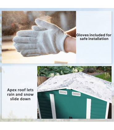 Outsunny 7 x 4ft Upgraded Metal Shed with Lock, Easy to Assemble, Green