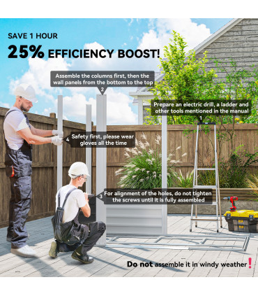 Outsunny 7 x 4ft Upgraded Metal Shed with Lock, Easy to Assemble, Dark Grey