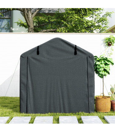 Outsunny Garden Tool Storage Shed with Roll-up Zipper Door, Dark Grey