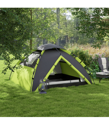 Outsunny 3-4 Man Camping Tent Portable with Bag, Quick Setup, Green