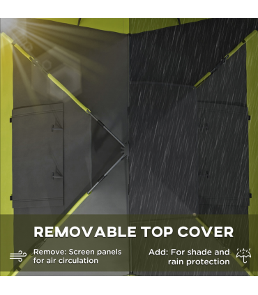 Outsunny 3-4 Man Camping Tent Portable with Bag, Quick Setup, Green