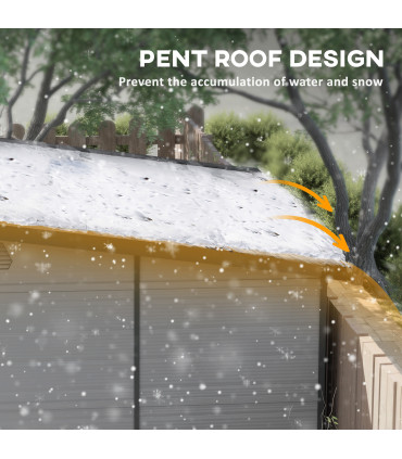 Outsunny 6 x 6ft Plastic Garden Shed with Windows and Air Vents, Light Grey