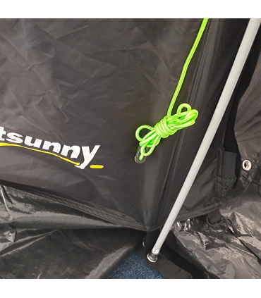 Outsunny 3-4 Persons Tunnel Tent, Two Room Camping Tent w/ Windows, Black