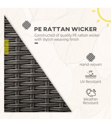 Outsunny 4 PCs Rattan Garden Chairs with Cushion, Wicker Dining Chairs, Grey