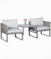 Outsunny 3-in-1 Chair Coffee Table Lounger Seater Sofa w/ Steel Frame Furniture