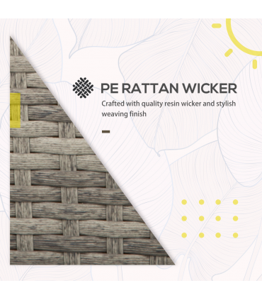 Outsunny 3-in-1 Chair Coffee Table Lounger Seater Sofa w/ Steel Frame Furniture