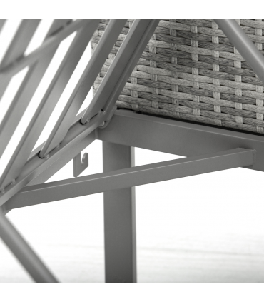 Outsunny 3-in-1 Chair Coffee Table Lounger Seater Sofa w/ Steel Frame Furniture