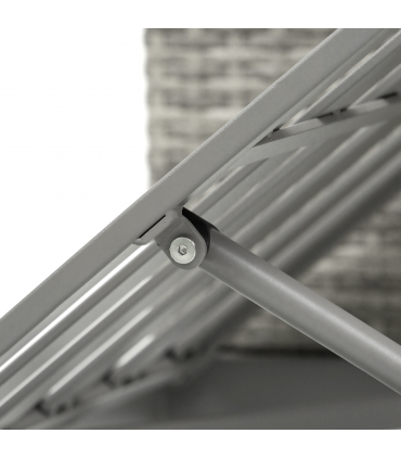 Outsunny 3-in-1 Chair Coffee Table Lounger Seater Sofa w/ Steel Frame Furniture