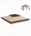 Outsunny 3.25mx3.25m 2-Tier Gazebo Cover Replacement, 30+ UV Protection, Beige