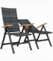Outsunny Outdoor Folding Dining Chair, Dining Chair, Mixed-grey