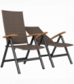 Outsunny Outdoor Folding Dining Chair, Dining Chair, Brown