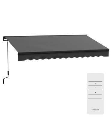 Outsunny 3.5 x 2.5m Electric Retractable Awning, Aluminium Frame, Dark Grey