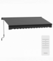 Outsunny 3.5 x 2.5m Electric Retractable Awning, Aluminium Frame, Dark Grey