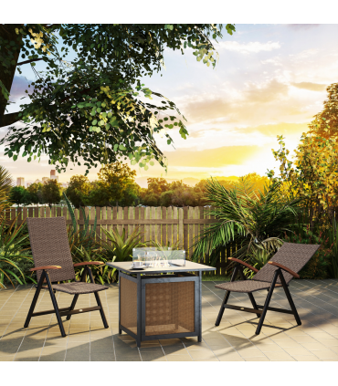 Outsunny Outdoor Folding Dining Chair, Dining Chair, Brown