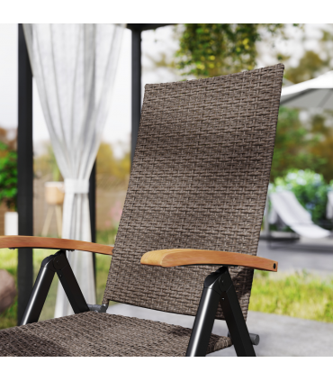 Outsunny Outdoor Folding Dining Chair, Dining Chair, Brown