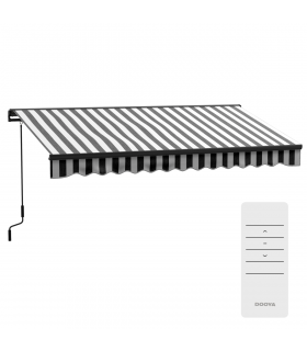 Outsunny 3.5 x 2.5m Electric Retractable Awning, Aluminium Frame, Grey & White