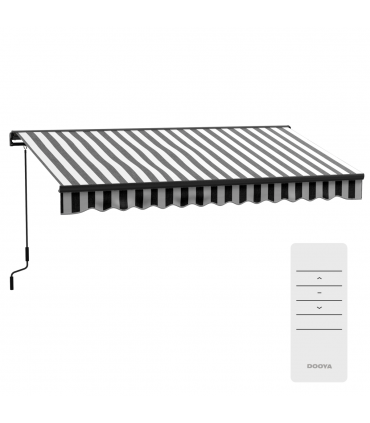 Outsunny 3.5 x 2.5m Electric Retractable Awning, Aluminium Frame, Grey & White