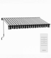 Outsunny 3.5 x 2.5m Electric Retractable Awning, Aluminium Frame, Grey & White