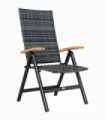 Outsunny Outdoor Folding Rattan Chair, Dining Chair, Mixed-grey