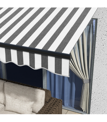 Outsunny 3.5 x 2.5m Electric Retractable Awning, Aluminium Frame, Grey & White