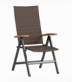 Outsunny Outdoor Folding Rattan Chair, Dining Chair, Brown
