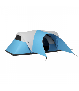Outsunny 3000mm Waterproof Camping Tent with Porch & Sewn in Groundsheet, Blue