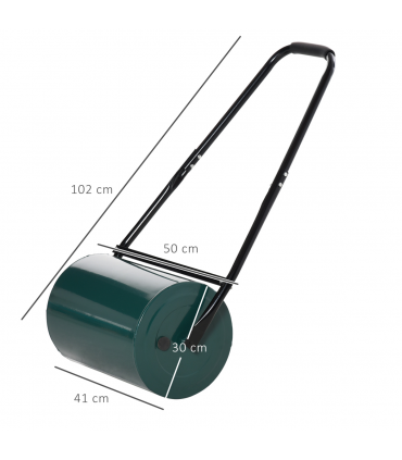 Outsunny 30cm Metal Lawn Roller-Deep Green