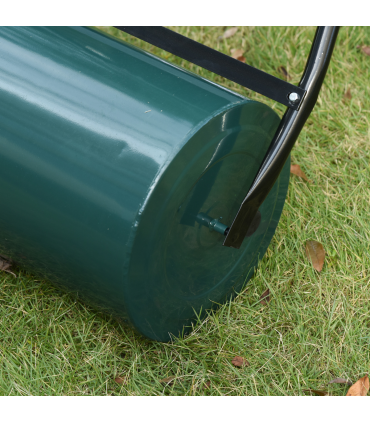 Outsunny 30cm Metal Lawn Roller-Deep Green