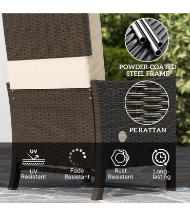 Outsunny 5 PCS Rattan Garden Furniture Set w/ Cushions, Khaki