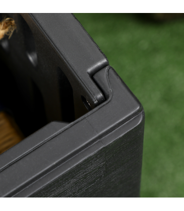 Outsunny 336 Litre Rolling Outdoor Garden Storage Box, Plastic Container, Black