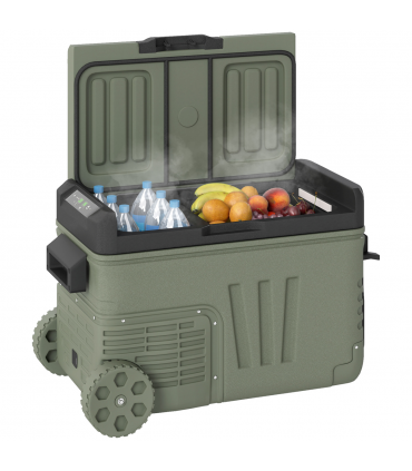 Outsunny 33L Camping Fridge Freezer Dual Zone Car Fridge, DC & AC, -20-20℃