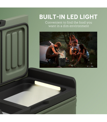 Outsunny 33L Camping Fridge Freezer Dual Zone Car Fridge, DC & AC, -20-20℃