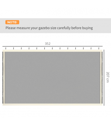 Outsunny 352 x 207cm Universal Replacement Gazebo Mesh Netting Screen Walls