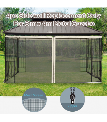 Outsunny 352 x 207cm Universal Replacement Gazebo Mesh Netting Screen Walls