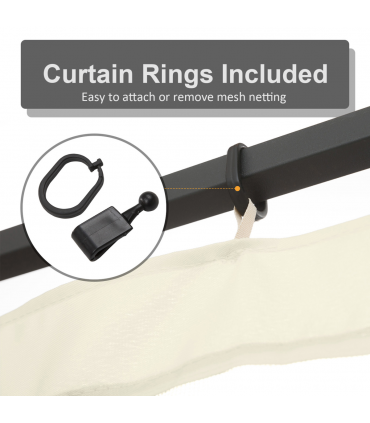 Outsunny 352 x 207cm Universal Replacement Gazebo Mesh Netting Screen Walls