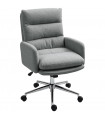 HOMCOM Upholstered Desk Chair with Height Adjustable, Grey