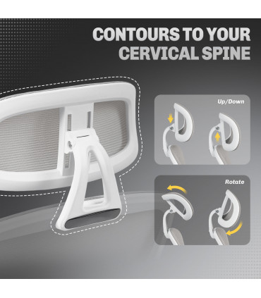 HOMCOM Mesh Ergonomic Office Chair with Lumbar Support, Headrest, Grey