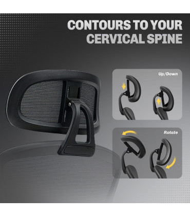 HOMCOM Mesh Ergonomic Office Chair with Lumbar Support, Headrest, Black