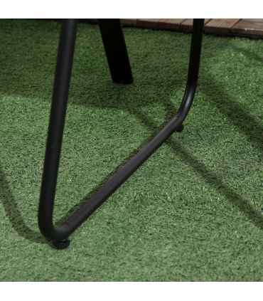 Outsunny 3PCs Bistro Set w/ Breathable Mesh Fabric & PSC Board Top Table, Brown