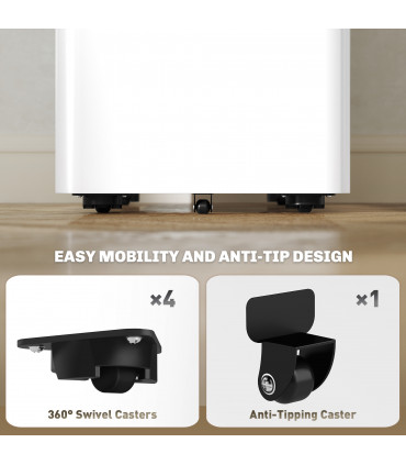 Vinsetto Steel Filing Cabinet with Lock and Wheels for Home Office, White