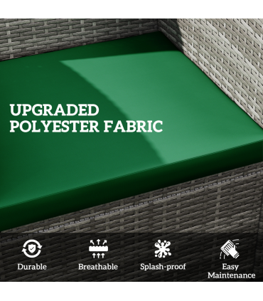 Outsunny 3PCs Rattan Garden Seat Cushions Pads for Patio Furniture Green